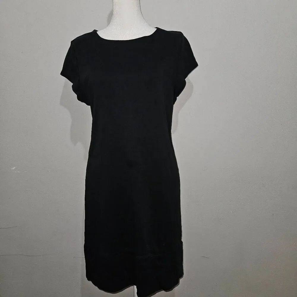 New York & Company Black Short Sleeve Shift Dress – Women’s Casual Mini Dress Si